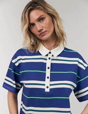 Lollys Laundry ulma polo tee - blue side