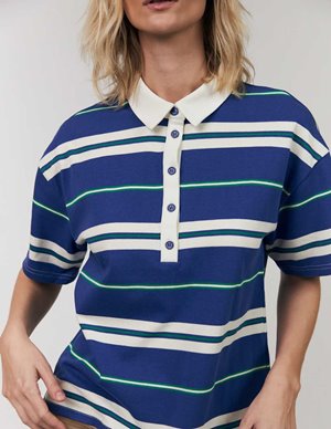 Lollys Laundry ulma polo tee - blue detail