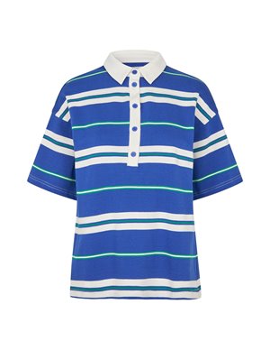 Lollys Laundry ulma polo tee - blue back