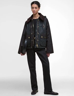 Barbour reighton wax jacket - sage back