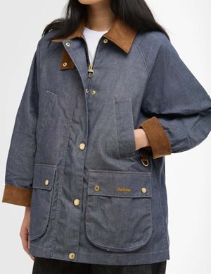 Barbour asker coat - indigo side