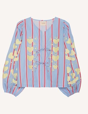 Sissel Edelbo elisabeth top - bluebell stripe back