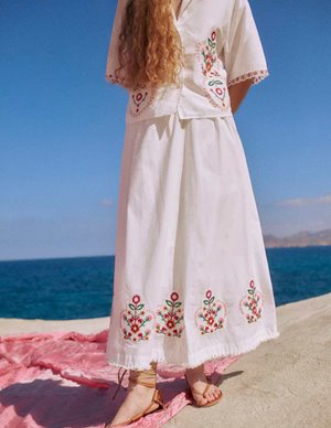 Louise Misha paola skirt - ivory detail