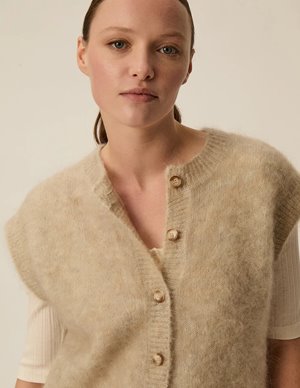 Des Petits Hauts alibaba cardigan - latte back
