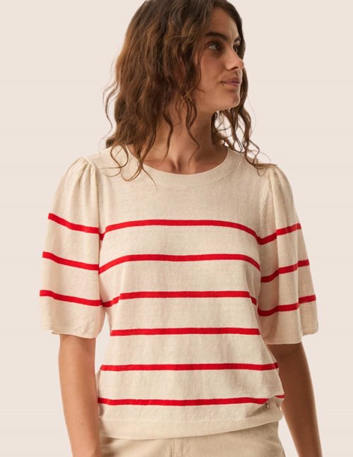 Des Petits Hauts bruna stripe top - red