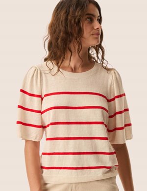 Des Petits Hauts bruna stripe top - red