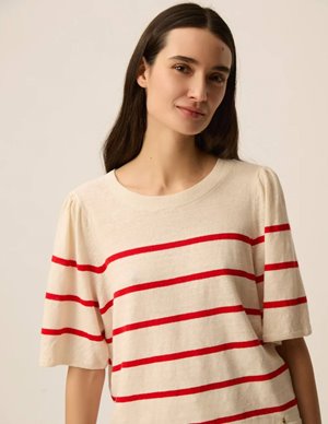 Des Petits Hauts bruna stripe top - red side