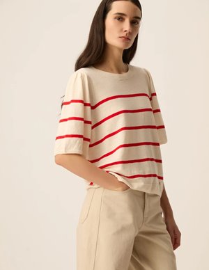 Des Petits Hauts bruna stripe top - red model