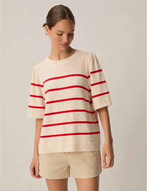 Des Petits Hauts bruna stripe top - red
