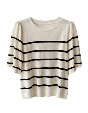 Des Petits Hauts bruna stripe top - dark brown back