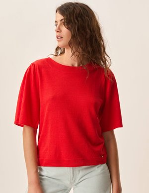 Des Petits Hauts brune top - red