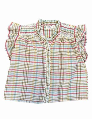 Feeka judy blouse - latte check back