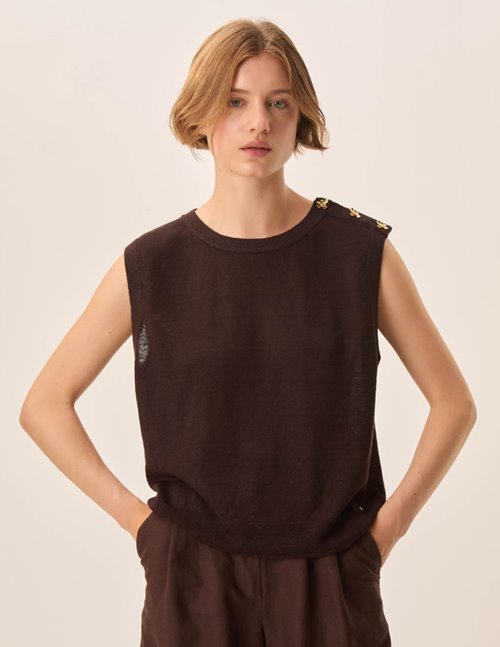 Des Petits Hauts Brazou top - dark brown