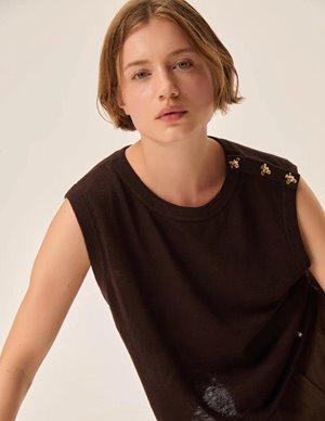 Des Petits Hauts brazou top - dark brown back