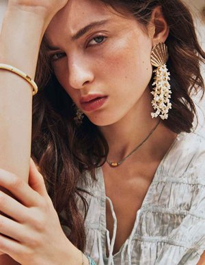 Feeka cleo earrings - rose gold side