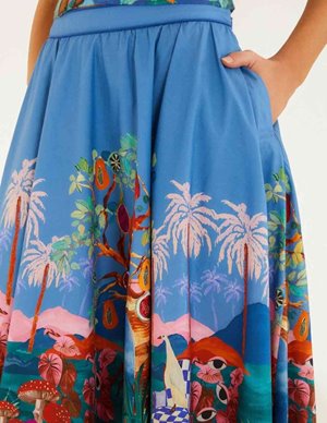 Farm Rio dream landscape skirt - multi back