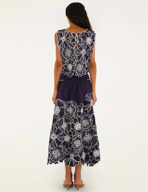 Farm Rio flowers skirt - blue model