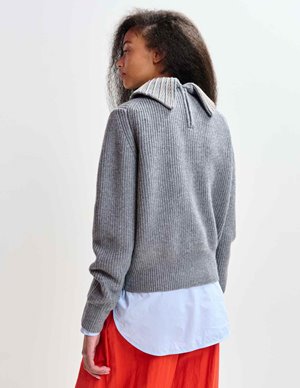 Essentiel Antwerp jimmer jumper - grey detail