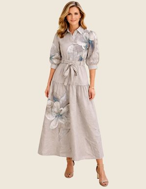 Dea Kudibal palmadea dress - latte side