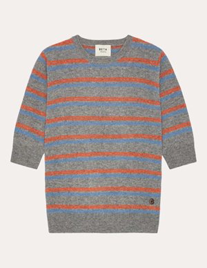 Beta Studios mini stripe jumper - grey back