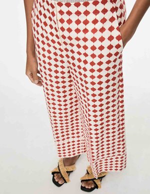 iBlues zigrino trouser - bordeaux tile detail