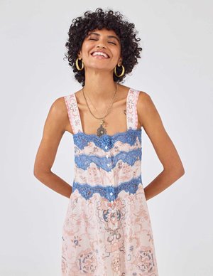 Hayley Menzies desert loom silk dress - pink detail