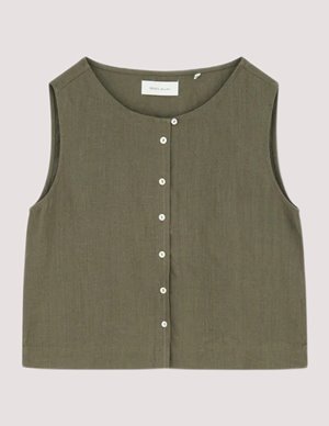 SKALL Studio vetiver top - khaki back