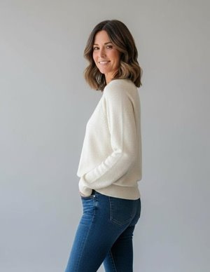 Jumper 1234 crop crew jumper - jasmine detail
