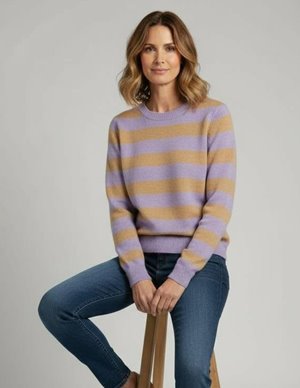 Jumper 1234 stripe crew jumper - opal side