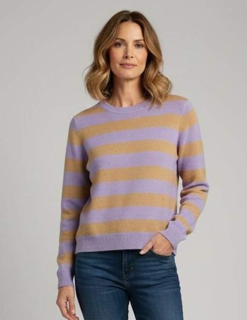 Jumper 1234 Stripe crew jumper - opal