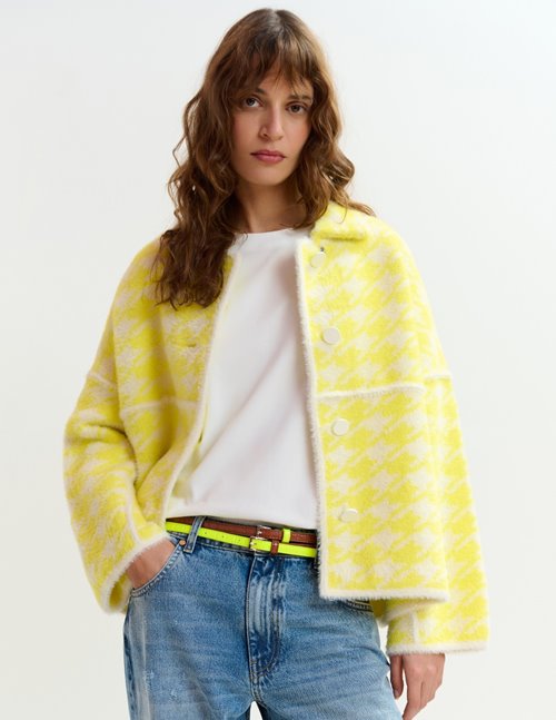 Essentiel Antwerp joking knit jacket - lemon