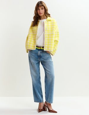 Essentiel Antwerp joking knit jacket - lemon side