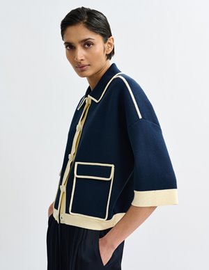 Essentiel Antwerp jugly cardigan - navy side