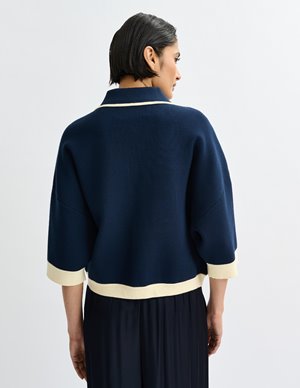 Essentiel Antwerp jugly cardigan - navy detail