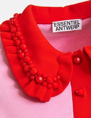 Essentiel Antwerp jewelry polo top - pink detail
