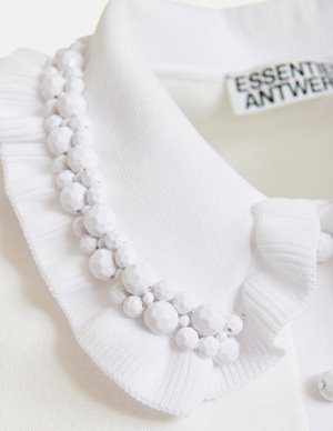 Essentiel Antwerp jewelry polo top - white detail