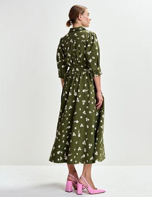 Essentiel Antwerp jizo shirt dress - olive model