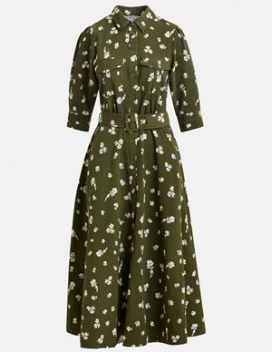 Essentiel Antwerp jizo shirt dress - olive back