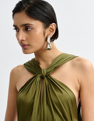Essentiel Antwerp jaycee maxi dress - olive side