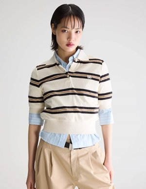 Bellerose crixus polo top - stripe detail