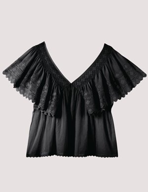 FAUNE camelia top - black back