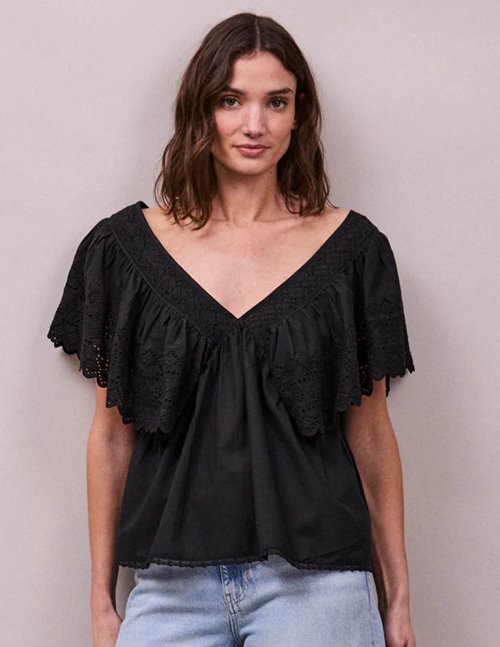 FAUNE Camelia top - black