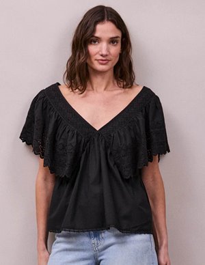 FAUNE camelia top - black