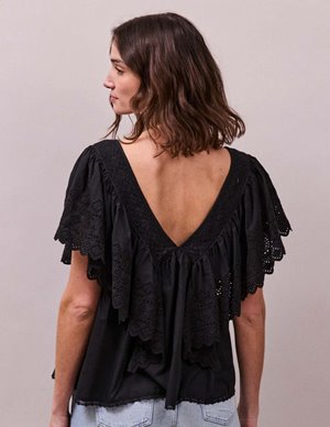 FAUNE camelia top - black detail
