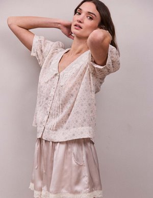 FAUNE deco blouse - cornflower print detail