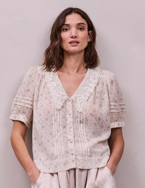 FAUNE deco blouse - cornflower print