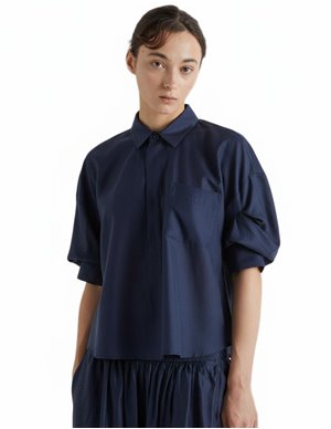 MeiMeiJ puff sleeve shirt - navy