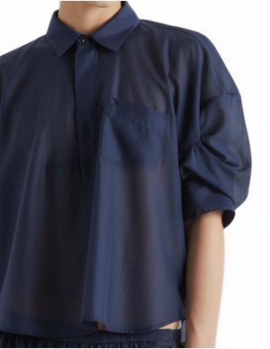 MeiMeiJ puff sleeve shirt - navy side