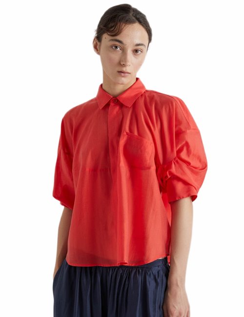 MeiMeiJ Puff sleeve shirt - coral