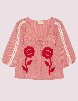 Sissel Edelbo abelone top - red flower back